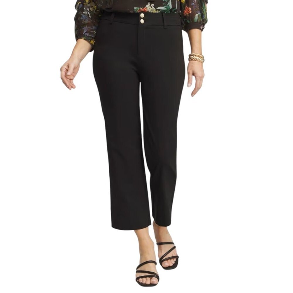Chico's Wide Leg Cropped Pants, Chico's Size 0.5, (US 6), Black NWT